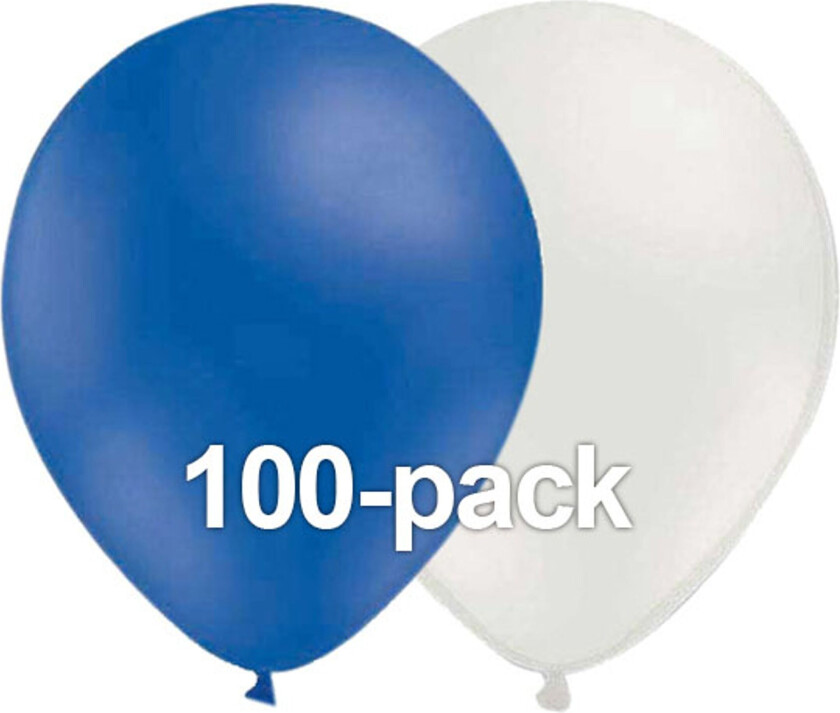 Ballongkombinasjon Blå-Hvit - 100-pakning