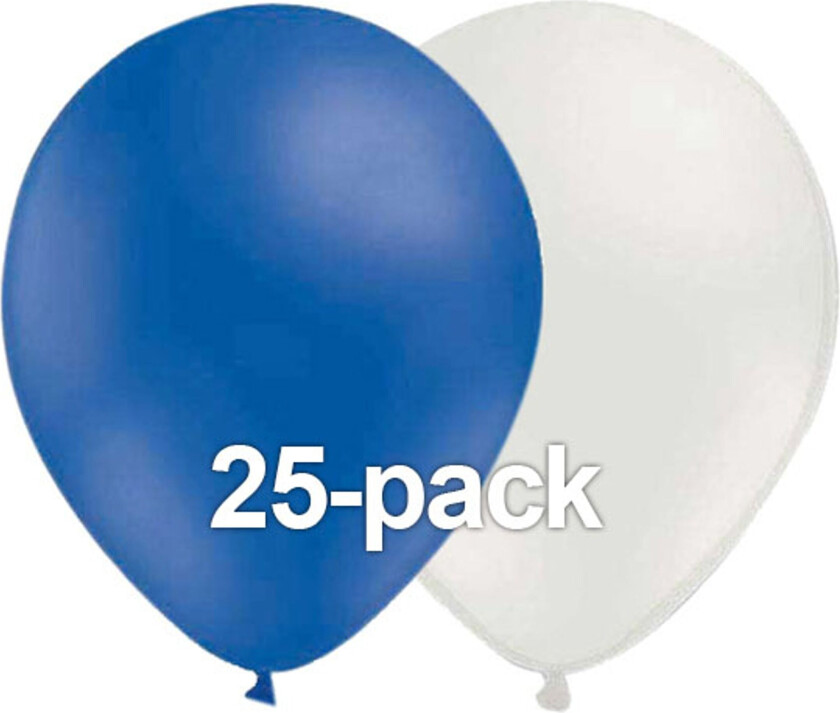 Ballongkombinasjon Blå-Hvit - 25-pakning