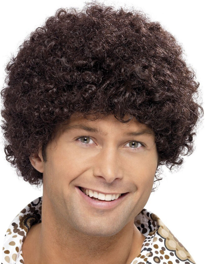 Disco Dude Brun Afroparykk - One size
