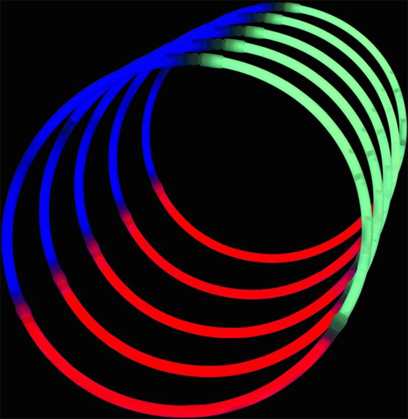 Selvlysende Armbånd/Halskjede Ttri-color - 50-pack