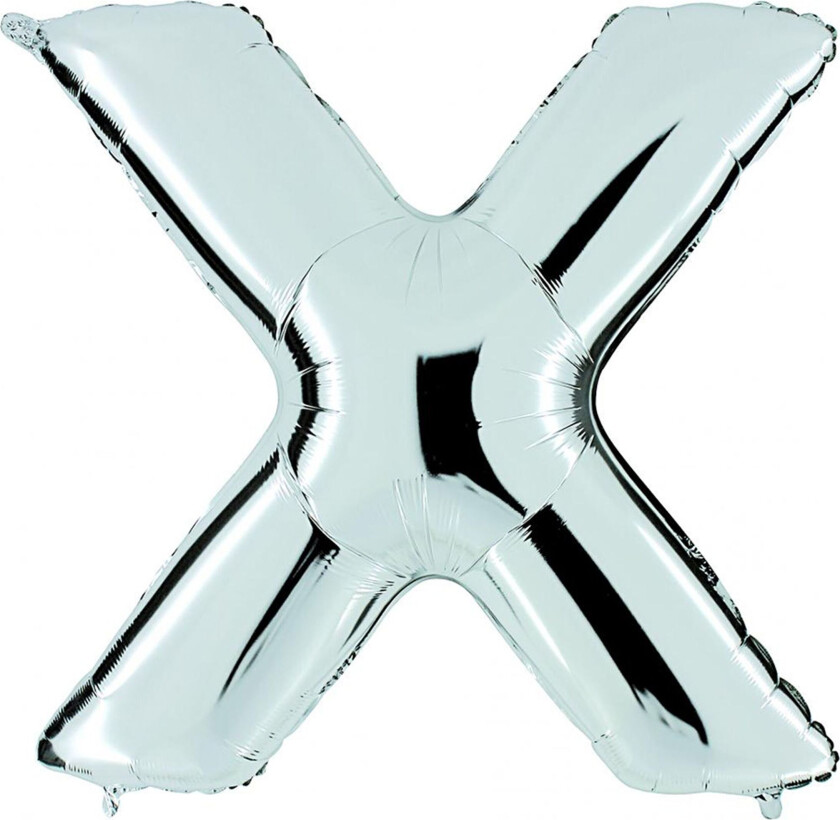 Bokstavballong Sølv Metallic - Bokstaven X