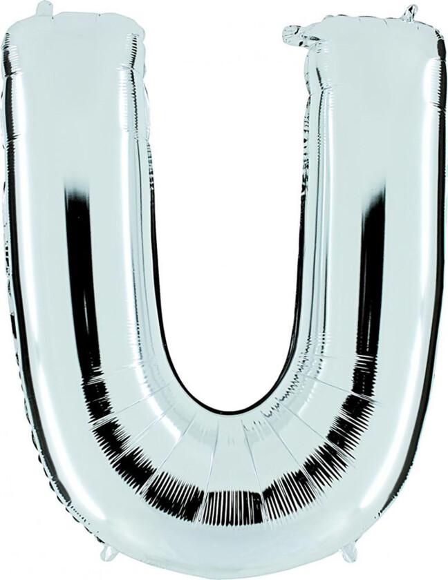 Bokstavballong Sølv Metallic - Bokstaven U