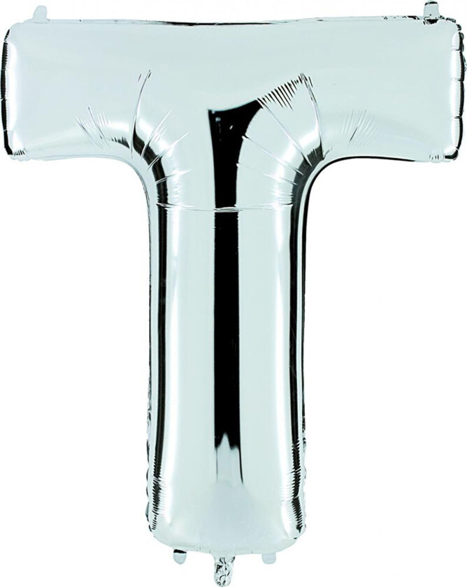 Bokstavballong Sølv Metallic - Bokstaven T