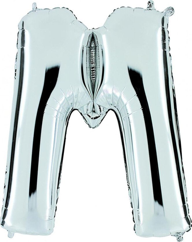 Bokstavballong Sølv Metallic - Bokstaven M