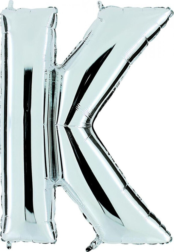 Bokstavballong Sølv Metallic - Bokstaven K
