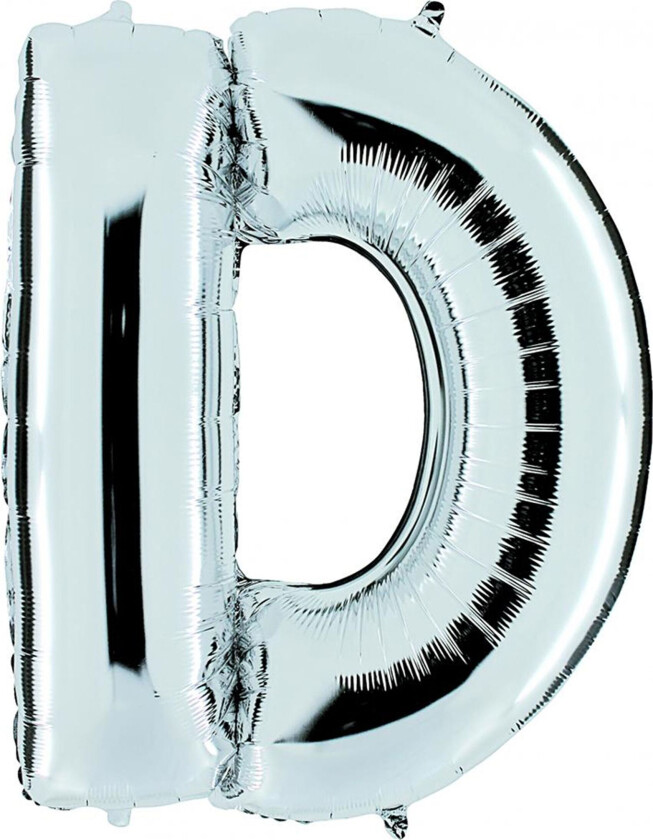 Bokstavballong Sølv Metallic - Bokstaven D