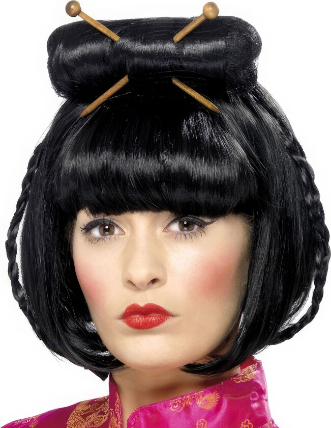 Geisha Svart Parykk - One size