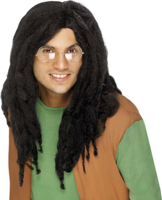 Rastafletter Parykk - Svart