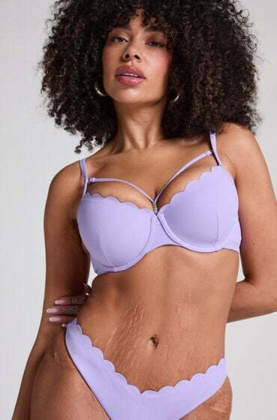 Polstret bikinitopp med bøyle Scallop Lilla