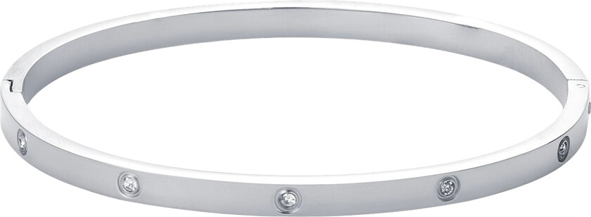 Fiona Crystal Bangle Bracelet Silver