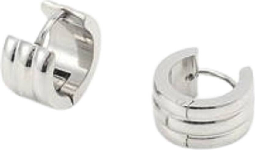 Ruby Triple Huggie Hoop Earrings Silver