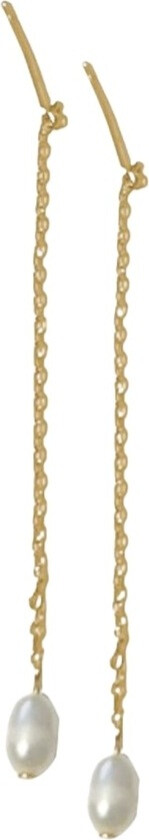 Lucia Pearl Chain Stud Earrings