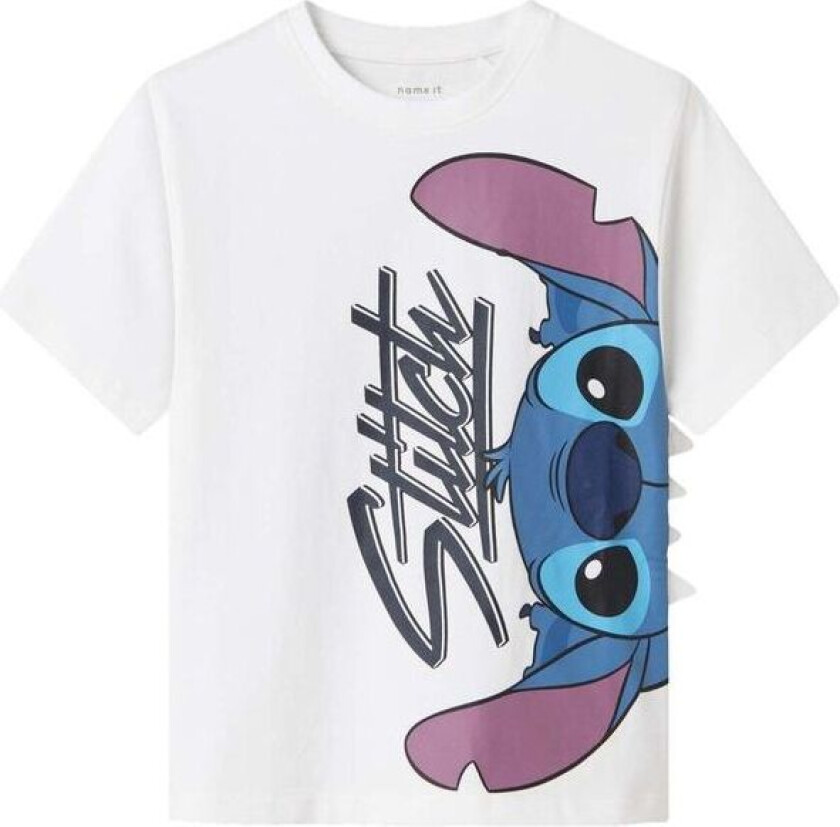 Name It Nmmanwit Stitch t-skjorte til småbarn, Bright White