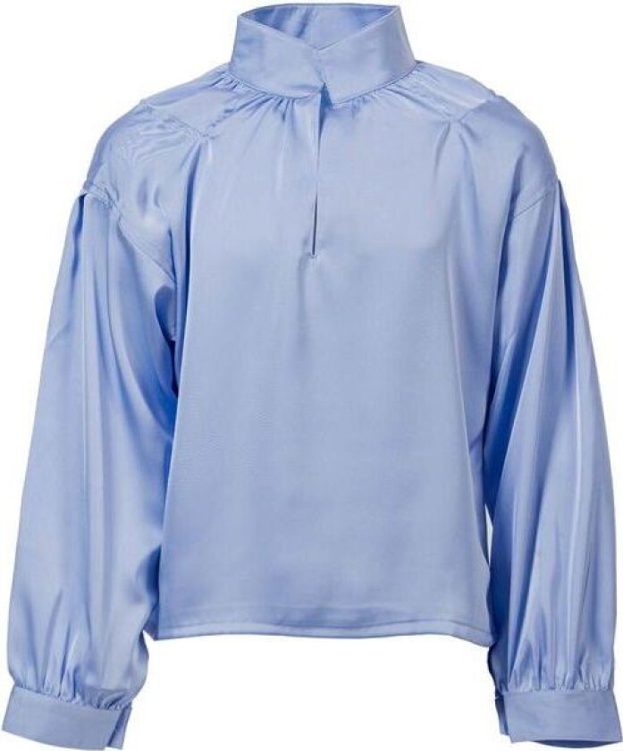 Lise bluse til bunad/festdrakt jente, Lys Blå