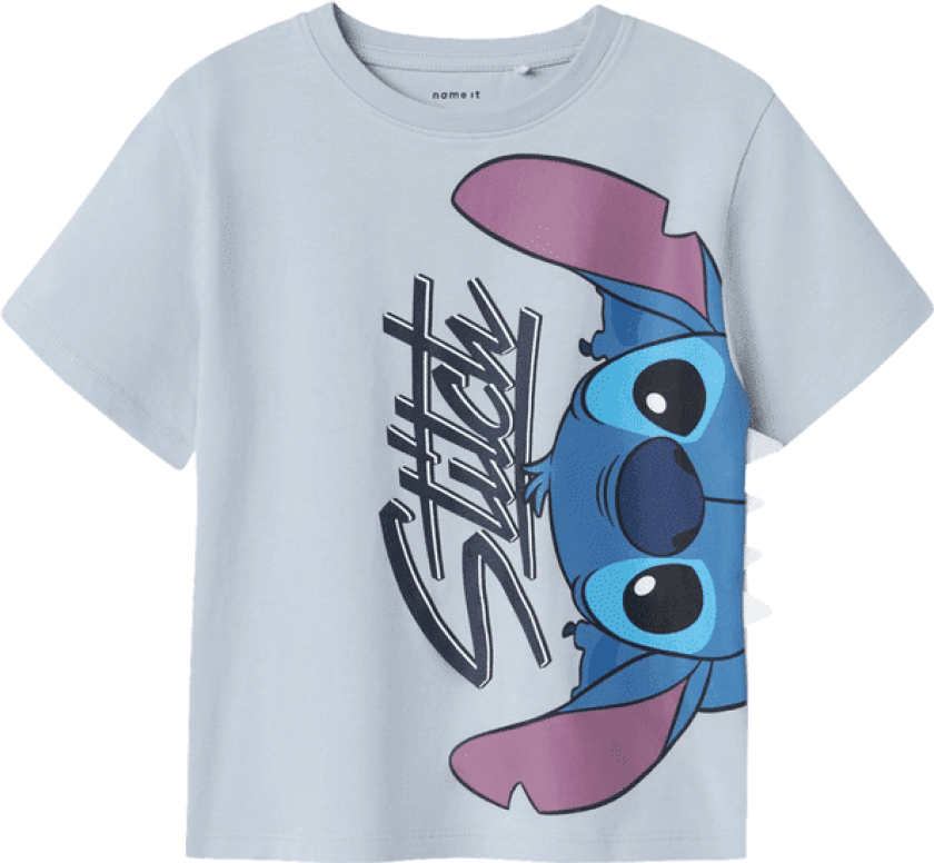 Name It Nmmanwit Stitch t-skjorte til småbarn, Pearl Blue