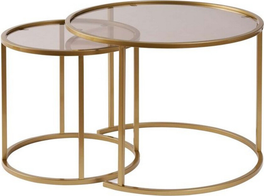 Sofabordsett 2 stykker Rikiya Liten Gullbronse - Gullbronse