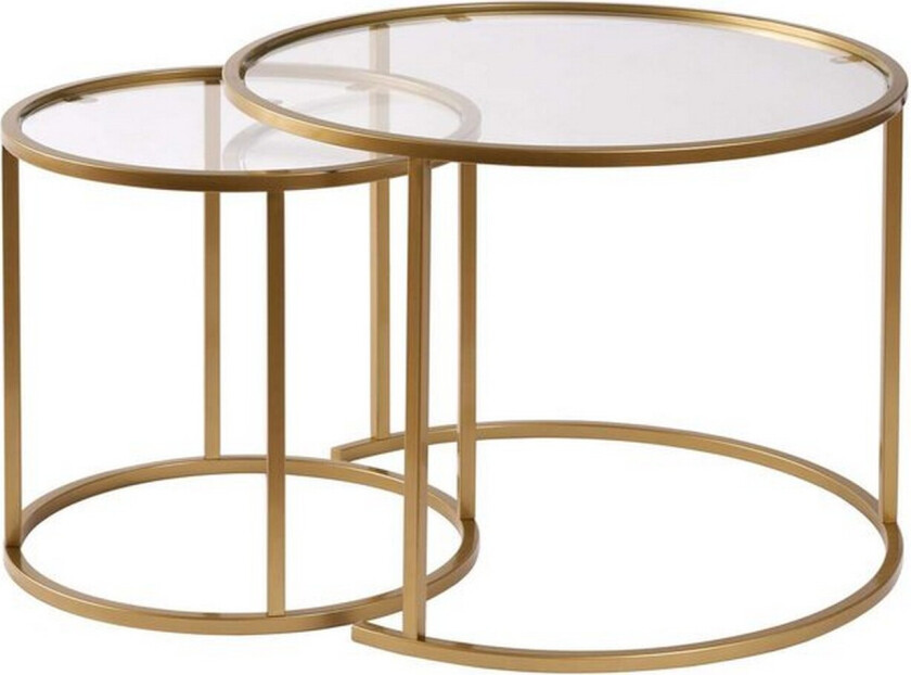 Sofabordsett 2 stykker Rikiya Liten Gulltransparent - Gulltransparent