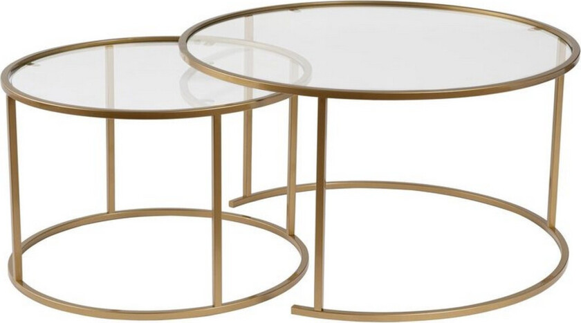 Sofabordsett Rikiya Gull Transparent