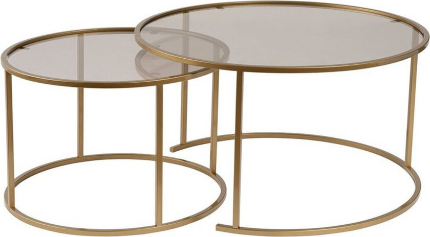 Sofabordsett 2 stykker Rikiya Gullbronse - Gullbronse