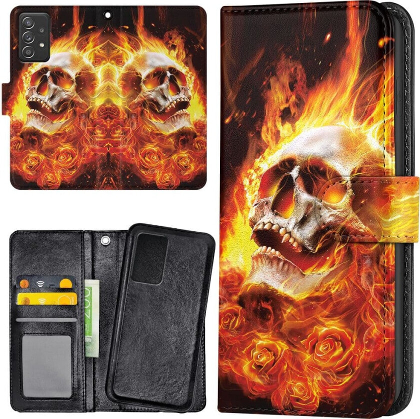 Samsung Galaxy A53 5G - Lommebok Deksel Burning Skull