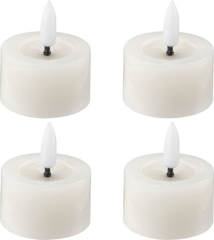 LED telys 4,5x2,5 cm 4 stk ivory