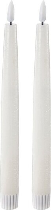 LED kronelys 2,2x22 cm 2 stk ivory