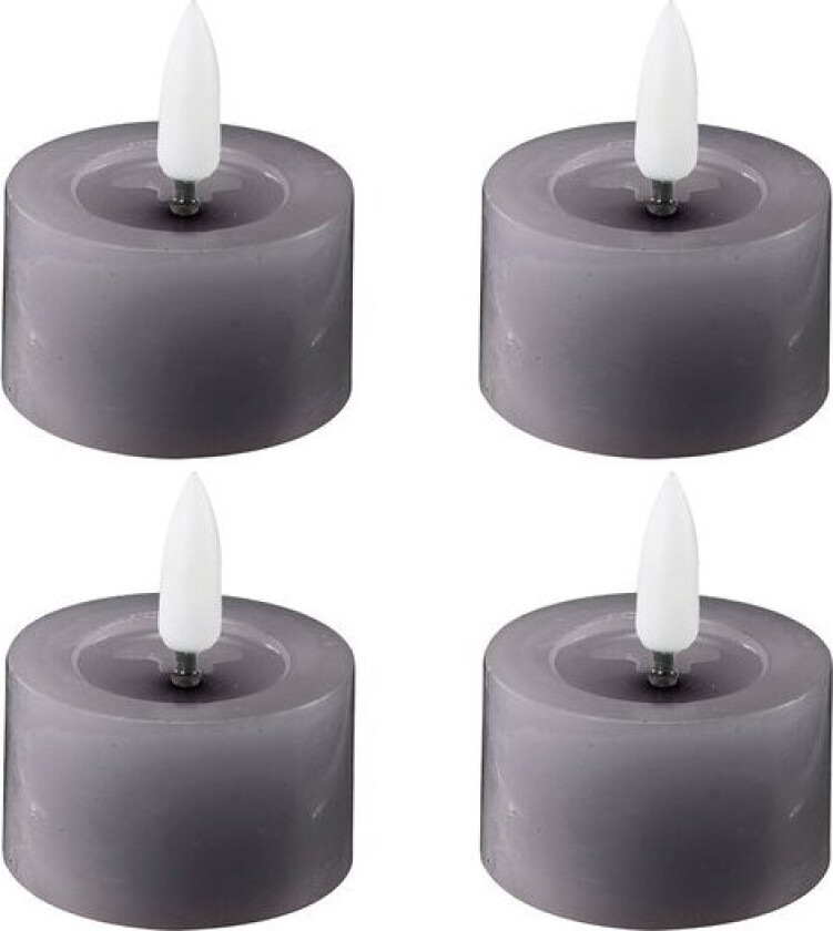 LED telys 4,5x2,5 cm 4 stk dark gray
