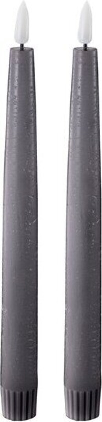 LED kronelys 2,2x22 cm 2 stk dark gray
