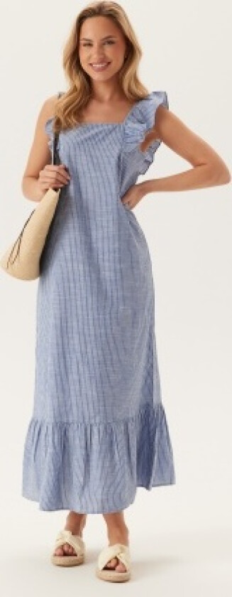 Pcapia Sl Square Neck Ankle Dr Nautical Blue Stripes:bright W XL
