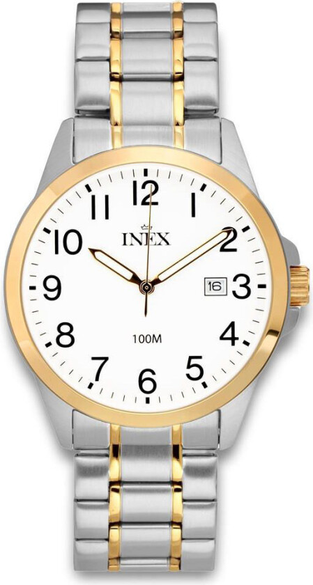 Inex Mens Classic 39mm A69538B4A - Kvarts - Sølv - Herreklokker - Rustfritt stål - ledd m/pin - Mineral