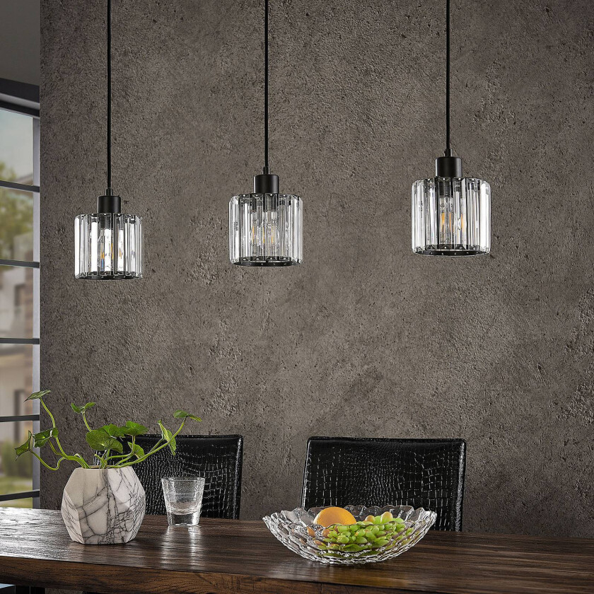 Vella hengelampe med gjennomsiktig glass