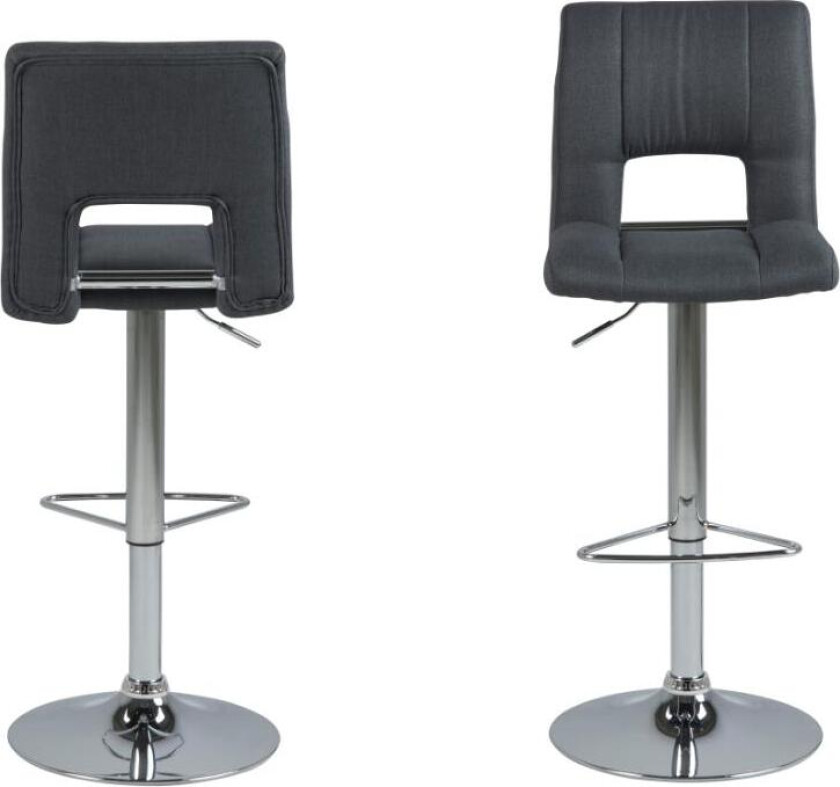 Bilde av ACT NORDIC Sylvia barstol, m. ryggstøtte, fotstøtte, svingfunksjon, gasspatron - mørkegrått stoff/kromstål