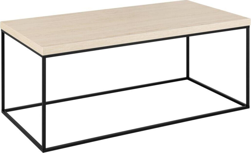 ACT NORDIC Barossa salongbord, rektangulært - travertin grov melamin og svart stål (110x55)