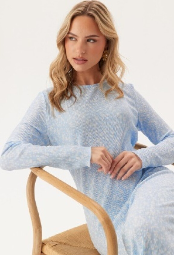 Pcflora Ls Midi Dress Cashmere Blue Aop:flower XL