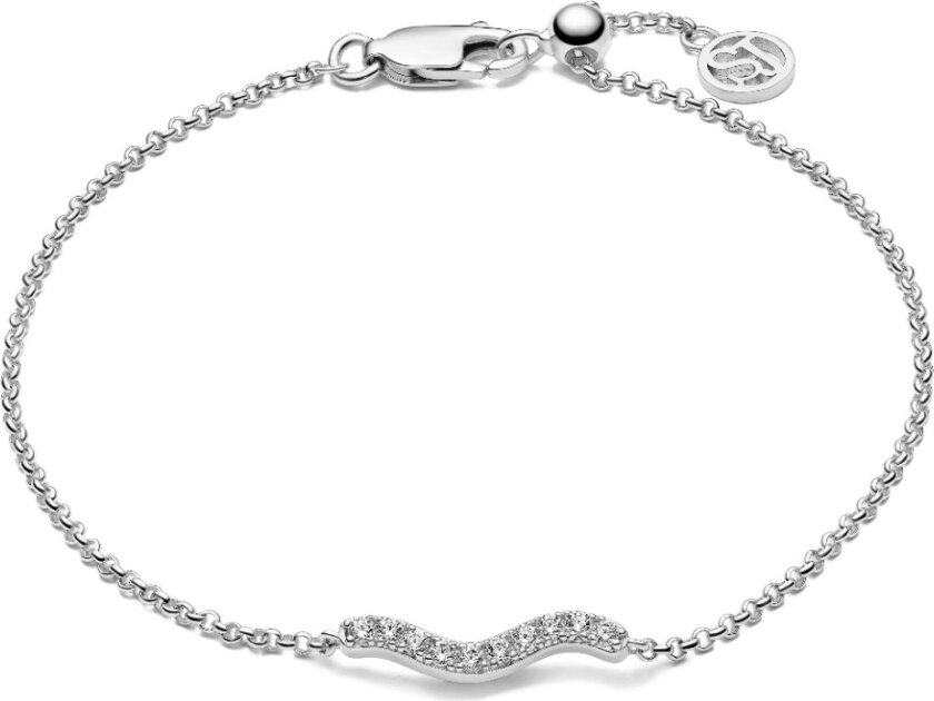 Ellera Waves sterlingsølv Armbånd Med Zirconia