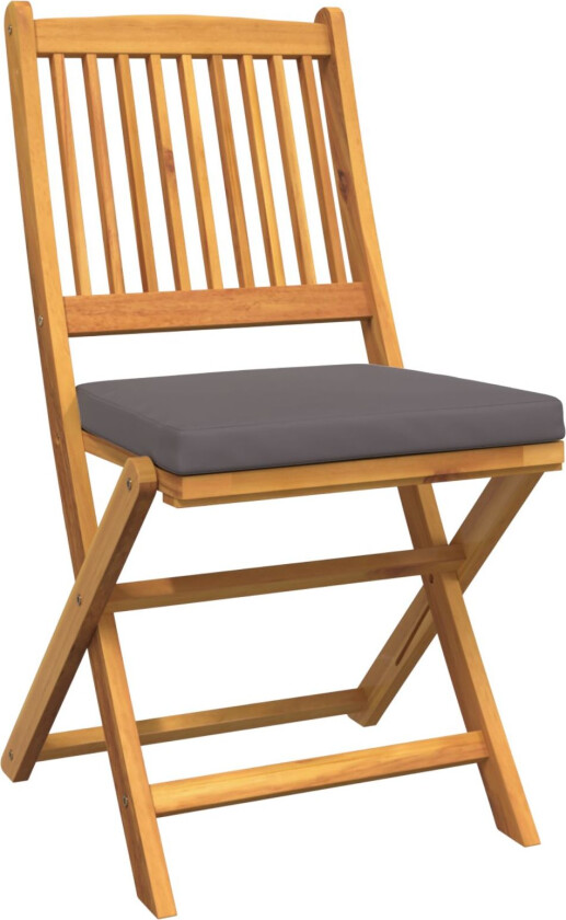 Utendørs stol Sett av 4 Mørk grå Tre, Polyester Standard