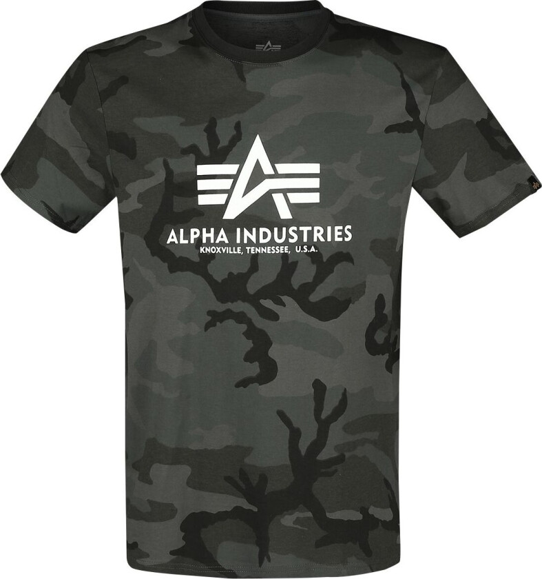 Alpha Industries T-skjorte - Basic t-skjorte - S til XXL - Herrer - kamuflasje
