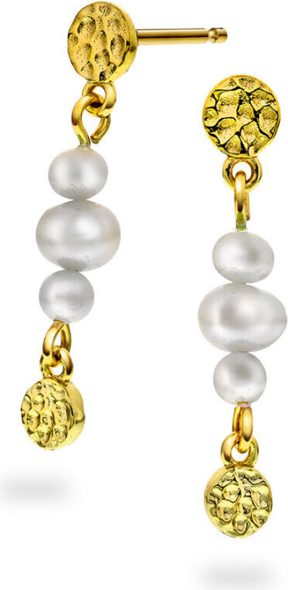 Shapes by Gulldia, Fairy øredobber i forgylt 925 sølv med ferskvannsperler