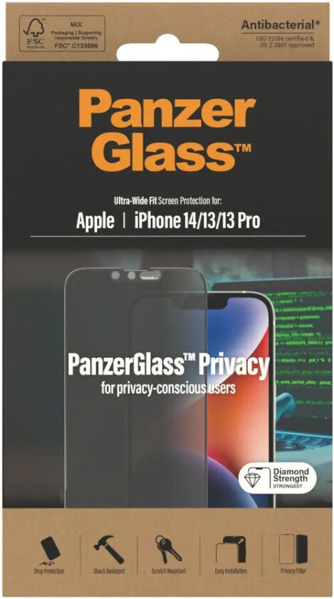 Panzerglass Ultra-wide Fit Privacy Iphone 13, Iphone 13 Pro, Iphone 14