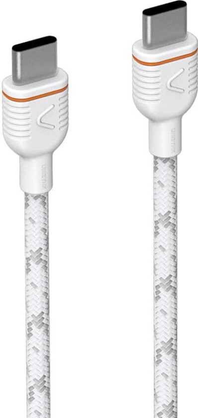 USB-C til USB-C ladekabel 2 m (hvit)