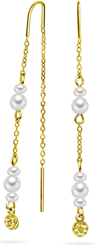 Shapes by Gulldia, Fairy øredobber i 925 forgylt sølv med ferskvanssperler