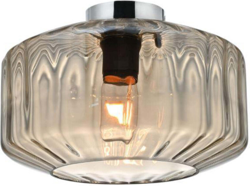 Cardigan taklampe - Krom/Konjakk farget - Krom / Konjakk