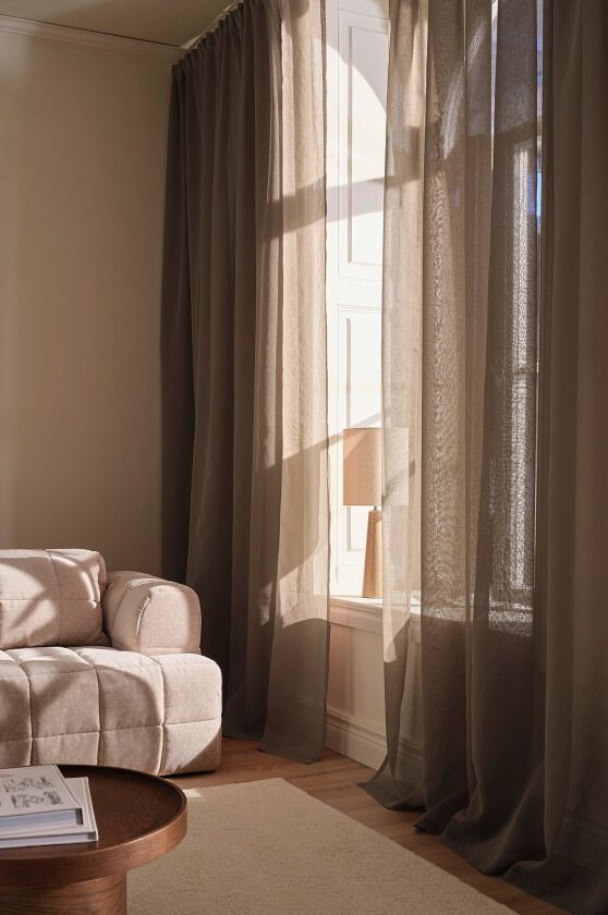 KIRA målbestilt rent gardin - Brun
