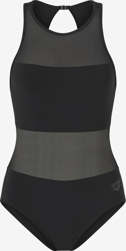 Badedrakt Women's Mesh Panels Swimsuit Vent Back - Svart