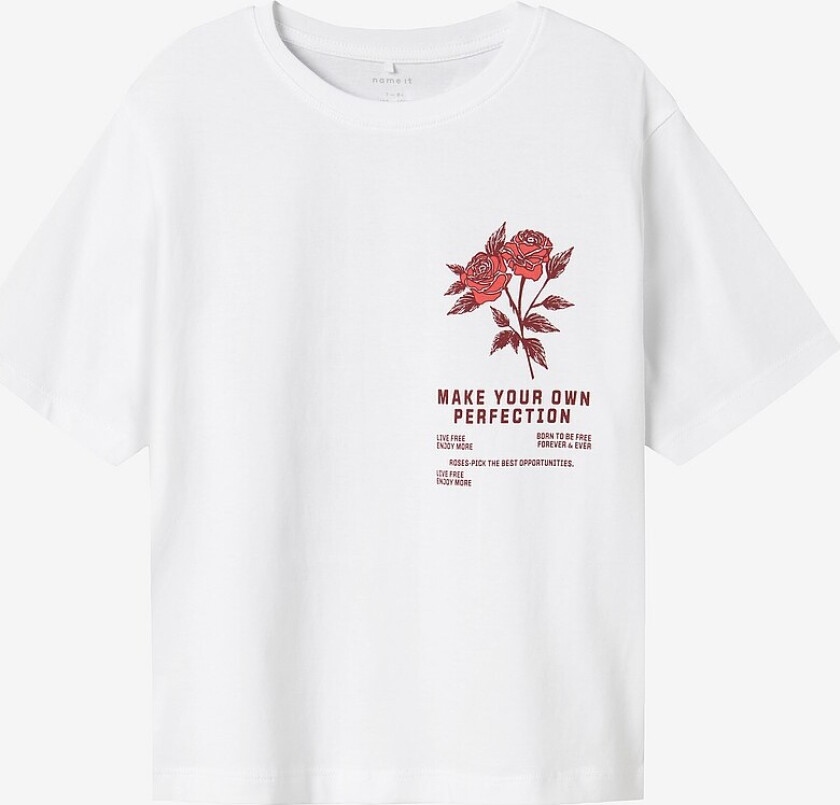 T-skjorte nkfHominu SS Nreg Top Box - Hvit