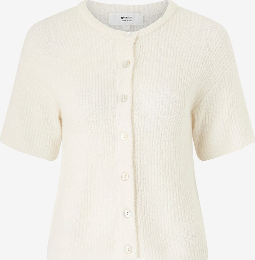 Kardigan Short Sleeve Knitted Cardigan - Hvit