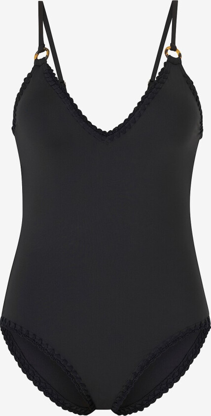 Badedrakt Nila V-neck Crochet Trimmed - Svart