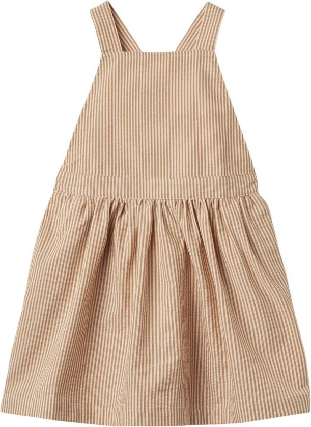 Agnes Pinafore-kjole Caramel Stripe | Beige | 110 cm