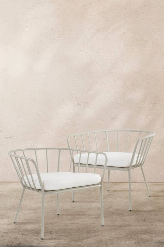 loungestol 2-pack Lysegrønn / hvit pute