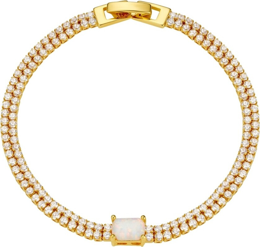 Opal & Crystal Double Row Tennis Bracelet